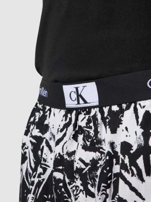 Piżama z nadrukiem Calvin Klein Underwear czarna