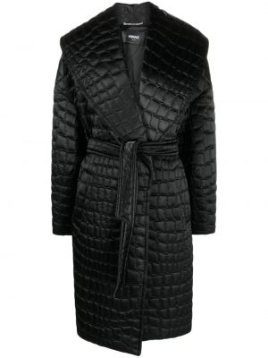Ватирано палто Versace черно