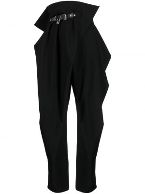 Drapované bavlněné kalhoty Jw Anderson černé