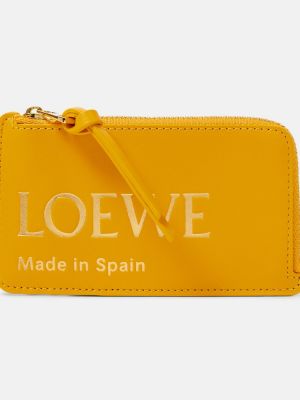 Bőr pénztárca Loewe sárga