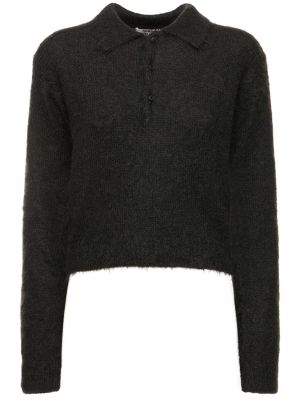 Suéter de lana de punto de lana mohair Auralee negro