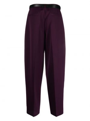 Pantalon droit en laine Jil Sander violet