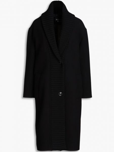 Шерстяное пальто Boutique Moschino черное