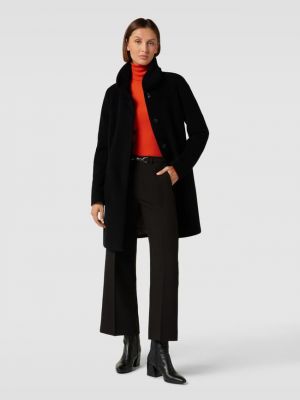 Пальто с воротником стойка с карманами Comma черное