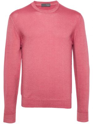 Sweter z okrągłym dekoltem Drumohr różowy