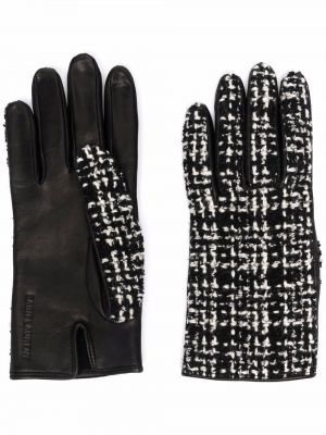 Rękawiczki tweedowe Saint Laurent czarne