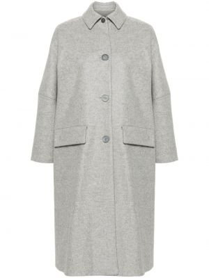 Vlněný kabát s knoflíky Hevo šedý