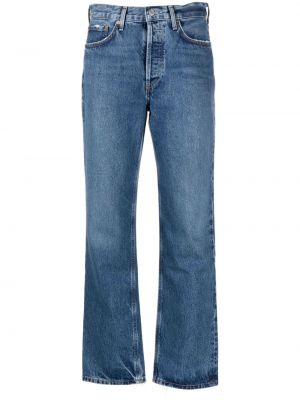 Straight leg jeans di lana Agolde blu