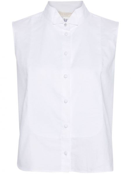 Βαμβακερή αμάνικη μπλούζα Twinset λευκό