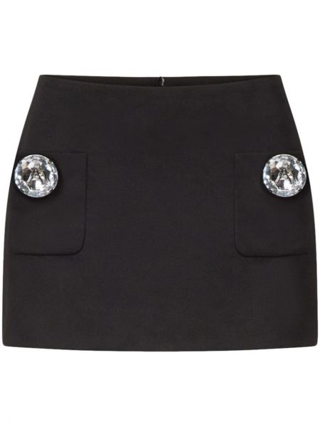 Křišťálové vlněné mini sukně Area černé