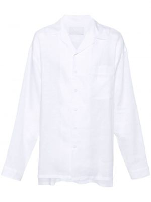 Λινό πουκάμισο Prada λευκό