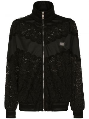 Mežģīņu jaka ar rāvējslēdzēju Dolce & Gabbana