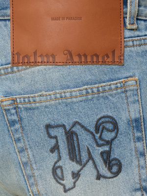 Bavlněné džíny relaxed fit Palm Angels modré