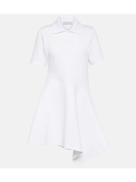 Асимметричное трикотажное платье мини Jw Anderson белое