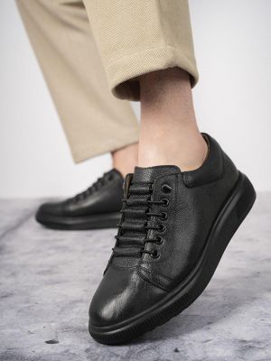 Классические повседневные кожаные ботинки Muggo черные