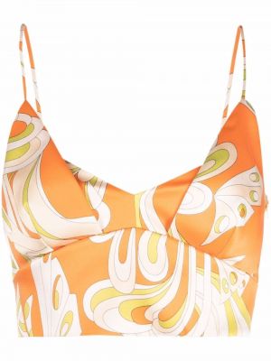 Trykt crop top Pucci oransje