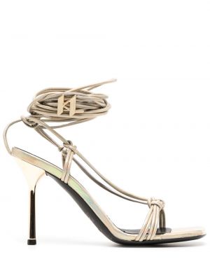 Sandale cu șireturi din dantelă Karl Lagerfeld auriu