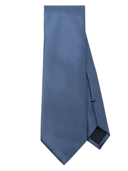 Копринена сатенена вратовръзка Tom Ford синьо