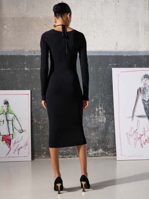 Obleka Karl Lagerfeld črna