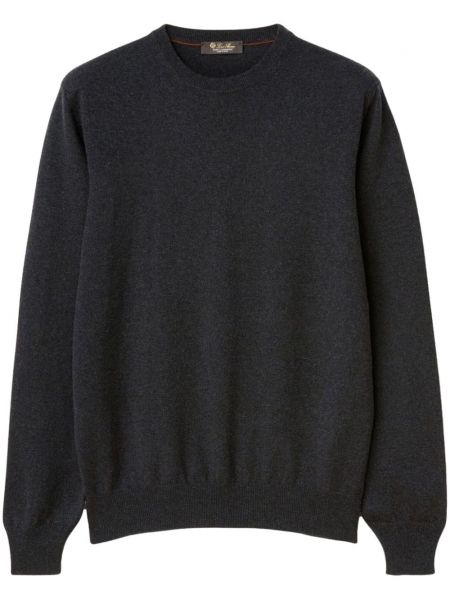 Кашмирен пуловер с кръгло деколте Loro Piana сиво
