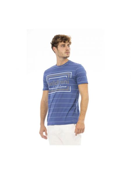 Camiseta de algodón con estampado Baldinini azul