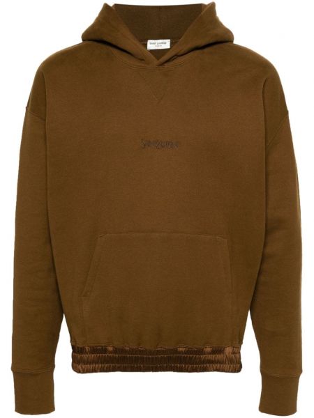 Langes sweatshirt mit stickerei aus baumwoll Saint Laurent braun