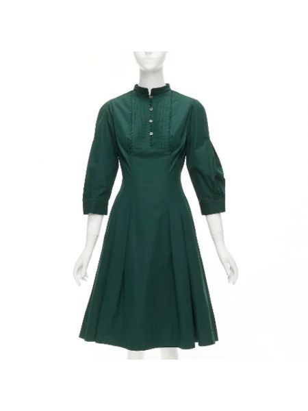 Sukienka bawełniana Oscar De La Renta Pre-owned zielona