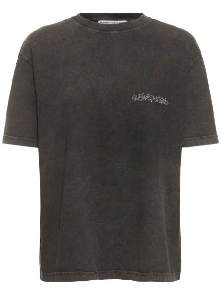 T-shirt à imprimé avec manches courtes en jersey Alessandra Rich gris