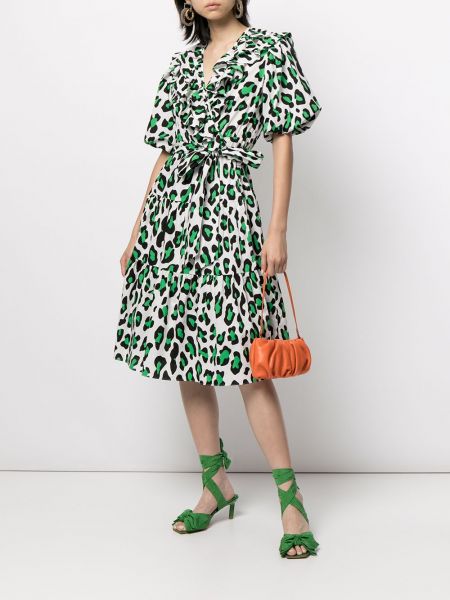 Vestido camisero leopardo Dvf Diane Von Furstenberg verde