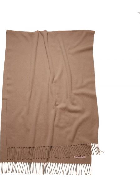 Шерстяной шарф с бахромой Acne Studios коричневый