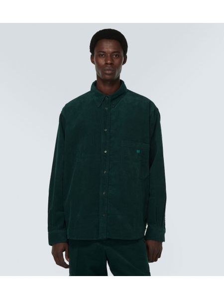 Bombažna jakna iz rebrastega žameta Acne Studios zelena