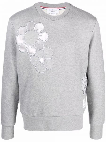 Floral sateng sweatshirt Thom Browne grå