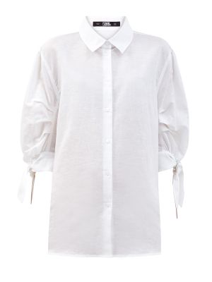 Муслиновая рубашка с завязками с манжетами Karl Lagerfeld, белая