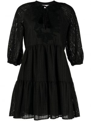 Pamut kötött ruha Ermanno Firenze - fekete