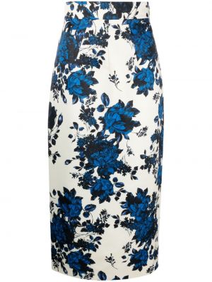 Midi suknja s cvjetnim printom s printom Emilia Wickstead plava