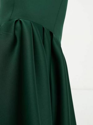 Длинное платье с баской Asos зеленое
