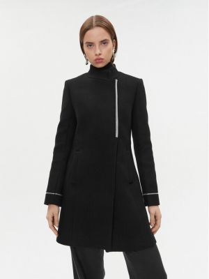 Черное шерстяное пальто Morgan