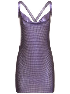 Mini šaty so sieťovinou Fannie Schiavoni fialová