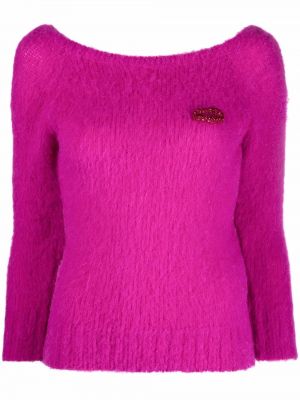 Jersey de tela jersey con escote barco Nº21 rosa