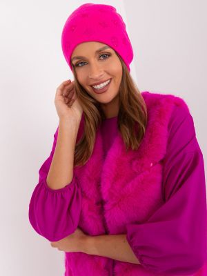 Čepice s aplikacemi Fashionhunters růžový