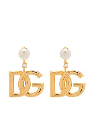 Boucles d'oreilles avec perles à boucle Dolce & Gabbana doré