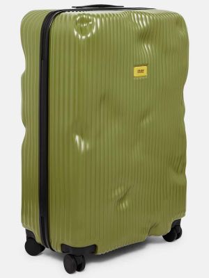 Kostkovaný pruhovaný kufr Crash Baggage zelený