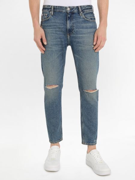 Priliehavé džínsy s rovným strihom Calvin Klein Jeans modrá