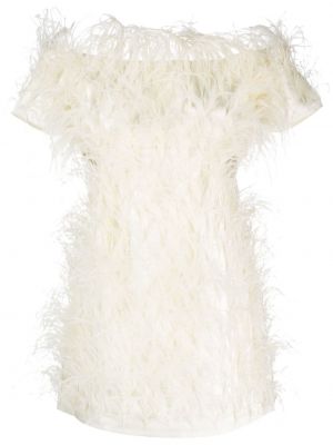 Κοκτέιλ φόρεμα με φτερά Cult Gaia λευκό