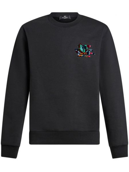 Applikation rund hals sweatshirt med rund hals Etro sort