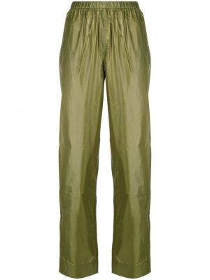 Rovné kalhoty s potiskem Ganni zelené
