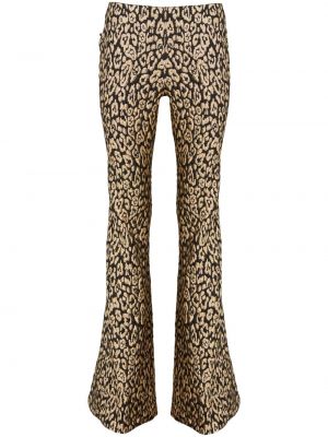 Жакардови панталон с принт с леопардов принт Carolina Herrera