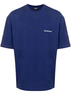Camiseta con estampado Balenciaga azul