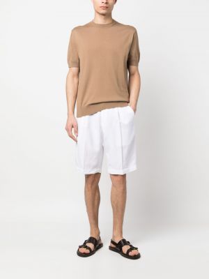 Lyocell shorts mit plisseefalten Pt Torino weiß