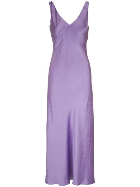 Saténové dlouhé šaty Vince fialové